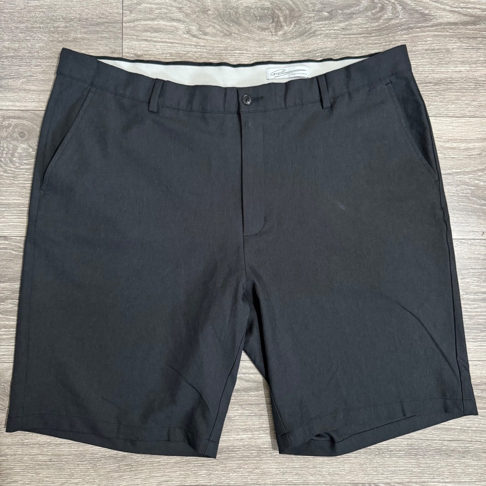 Greg Norman Mens 42 Golf Shorts Charcoal Black Heather Stretch Performance Shark